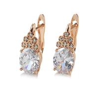 LMRJHAZ jewelry for women Luxury Bride Wedding Earring Fashion Rose Gold Blue Natural Zircon Drop Earring Fine Vintage Jewelry Crystal Gift women's jewelry