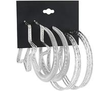 LMRJHAZ jewelry for women Women Silver Earrings, European Brand Big Circle Set Women Hoop Earrings Trendy Brincos Combination Gold Silver Color Alloy Party Jewelry Gifts For Girlfriend, Wife, Sister,