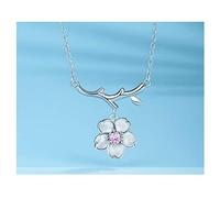 LMRJHAZ jewelry/necklaces cherry blossom necklace wild necklace japan and south korea clavicle chain necklace female jewelry 925 simple women's pendants
