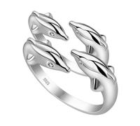 LMRJHAZ jewelry Strong Copper Polished Finish Women's Ring Set Adjustable Dolphin Jewelry for Daily Wear Special Events jewelry