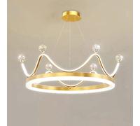 LMRJHAZ - Kids Room Crown Pendant Light with K9 Crystal Decorative Accessories, Aluminum Metal Hanging Light Modern 42W LED Lighting Chaners, Ring Bedroom Suspension Lights,Lighting (Dimming)