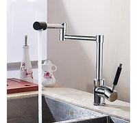 LMRJHAZ Kitchen Faucet,Faucets, Mixer Tap, Copper Gold, European Rotary Tank, Dishwashing in a Bathtub, Foldable Kitchen Sink Faucet, Hot and Cold Water Faucet