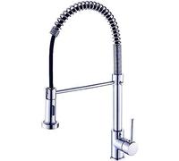 LMRJHAZ Kitchen Faucet Pull Out Deck Mounted Single Hole Handle Kitchen Sink Mixer Tap Chrome Finish Faucet for Kitchen