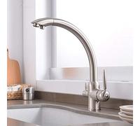 LMRJHAZ Kitchen Faucet,Way Water Filter Kitchen Faucet Drinking Water Mixer Deck Mount Air Purifier Kitchen Sinks Cold Water Tap Brushed