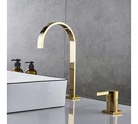 LMRJHAZ Kitchen Sink Mixer Taps Bathroom Super Long Pipe Two Holes Rose Widespread Bathroom Faucet, Sink Tap, 360 Rotating Widespread Basin Faucet Compatible with Balcony Laundry,Kitchen faucets