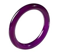 LMRJHAZ Ladies Natural Elegant Purple Jade Bangle Bracelet Purple Agate Wide Band Purple Chalcedony Jade Bracelet with Jewellery Box 56-62mm 58mm