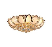 LMRJHAZ Luxury Lotus Crystal Ceiling Light Modern Led Petal Crystal Chaner Flush Mount Flower Lamp with Remote Control for Living Room Bedroom Dining Room Hall