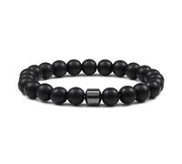 LMRJHAZ men natural rock stone bracelet energy hematite cylinder black lava diffuser 6/8mm beads bracelets for women yoga strand