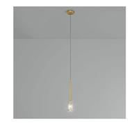 LMRJHAZ Modern 1-Light Cut Crystal Glass Pendant Light in Smoke - MI-NI LED Ceiling Light Fixtures. d Copper Chaner with Prism Crystal Pendant Hanging Lamps Compatible with Kitchen Island and Bedside