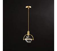 LMRJHAZ Modern Light Luxury Crystal Chaner LED All-Copper Bedroom Bedside Ceiling Pendent Lamp Porch Bar Bay Window Single Head Pendant Light (One Color 20 * 21cm)