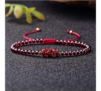 LMRJHAZ Natural Cinnabar Bracelet Crystal Bracelet Feng Shui Wealth Bracelet 7A Garnet Cinnabar Crystal Chakra Bracelet Spiritual Healing Gems Red Cord Bracelet Natural Gemstone Talisman Money Good