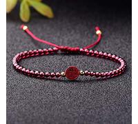 LMRJHAZ Natural Cinnabar Bracelet Crystal Bracelet Feng Shui Wealth Bracelet 7A Garnet Cinnabar Crystal Chakra Bracelet Spiritual Healing Gems Red Cord Bracelet Natural Gemstone Talisman Money Good