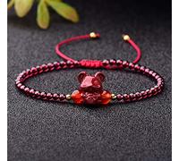 LMRJHAZ Natural Cinnabar Bracelet Crystal Bracelet Feng Shui Wealth Bracelet 7A Garnet Cinnabar Crystal Chakra Bracelet Spiritual Healing Gems Red Cord Bracelet Natural Gemstone Talisman Money Good
