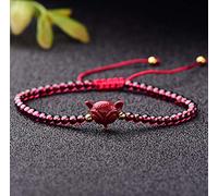 LMRJHAZ Natural Cinnabar Bracelet Crystal Bracelet Feng Shui Wealth Bracelet 7A Garnet Cinnabar Crystal Chakra Bracelet Spiritual Healing Gems Red Cord Bracelet Natural Gemstone Talisman Money Good