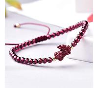 LMRJHAZ Natural Cinnabar Bracelet Crystal Bracelet Feng Shui Wealth Bracelet 7A Garnet Cinnabar Crystal Chakra Bracelet Spiritual Healing Gems Red Cord Bracelet Natural Gemstone Talisman Money Good