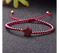 LMRJHAZ Natural Cinnabar Bracelet Crystal Bracelet Feng Shui Wealth Bracelet 7A Garnet Cinnabar Crystal Chakra Bracelet Spiritual Healing Gems Red Cord Bracelet Natural Gemstone Talisman Money Good