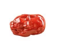 LMRJHAZ Natural Cinnabar Bracelet Natural Cinnabar Pixiu Pi Yao Accessories Lucky Charm Amulet Meditation Ornament Feng Shui DIY Charms for Jewelry Craft Making Bracelet Necklace Attract Wealth Luck,C