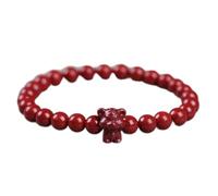 LMRJHAZ Natural Gemstone Bracelet, Crystal Natural High Levels of Cinnabar Lucky Zodiac Animals Charm Balance Red Bracelet Wealth Amulet Attract Money Prosperity Luck,Pig