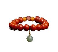 LMRJHAZ Natural Gemstone Bracelet, Southern Wealth Bracelet Authentic Bells Pendant Crystal Reiki Amulet Lucky Wealth Ward Bracelet Inspirational Gift,Green