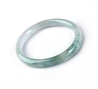 LMRJHAZ Natural Jade Bangle, Floating Dark Green Flower Jade Bangle Bracelet, Ladies Jingle Bangle Thin Round Bar, for Family Or Friends, with Jewelry Box, 52-64mm,52mm