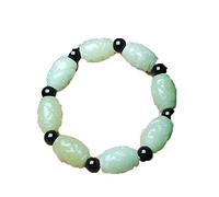 LMRJHAZ Natural Jade Bracelet Xiu Jade Atmospheric Men's Transit Bead Bracelet Men's and Women's Jade Jewelry