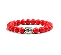 LMRJHAZ natural volcanic stone bracelets buddha head beaded bracelet men women weathering bangles couple distance