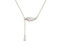 LMRJHAZ Necklace 925 Necklace end Design Sense Wing Clavicle Chain Asymmetric Design Decorative Chain Necklaces for Women