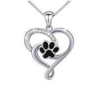 LMRJHAZ Necklace Fashion Heart Necklace with Dog Paws for Men and Women Love Chain with Lovely Animal Print Jewelry Accessories Party Jewellery Gifts244