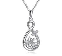 LMRJHAZ New 925 Sterling Silver Necklace Zircon Crystal Mom Pendant Is A Gift For Woman Jewelry