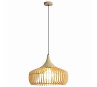 LMRJHAZ Nordic Wood Farmhouse Light Fixture Vintage Boho Basket Kitchen Island Hanging Lamp Mid Century Modern Dining Room Chaner for Living Room Bar Counter Dining Table Barn/Log Color (Log Color)