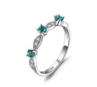 LMRJHAZ Open Rings For Women,Vintage Green Zircon Crystal Silver Elegant Friendship Rings Romantic Jewelry Gift For Girl Women Couple Engagement Wedding