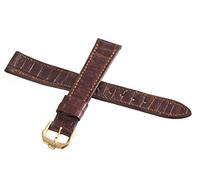 LMRJHAZ Raymond Weil 14mm Brown Leather Gold-tone Stainless Steel Buckle Watch Band Strap