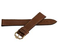 LMRJHAZ RaymondWeil 18mm Brown Leather Gold-tone Stainless Steel Buckle Watch Band Strap