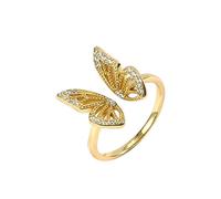 LMRJHAZ Rings Delicate Gifts Dainty 925 Sterling Silver Butterfly Ring Adjustable Animal Ring