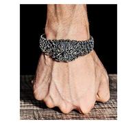 LMRJHAZ S925 Sterling Silver Men's Brave Troops Opening Adjustable Bracelet, Chinese Style Domineering Personality Hipster Retro Gift Boyfriend Dad Gift Souvenir.