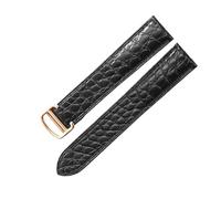 LMRJHAZ Seamless Fitting Leather Watchband Black Brown Compatible with Solo Series Crocodile Strap 16 18 20 24 25 Mm(Brown-Black-Z4,20mm)
