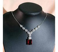 LMRJHAZ silver 925 jewelry pendant necklace with ruby gemstones 5a zircon big stone jewelry wedding gift
