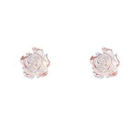 LMRJHAZ Sterling Silver Studs Cute Flower Studs Girls White Rose Jewelry Gifts Fun Women's Hoop Earrings