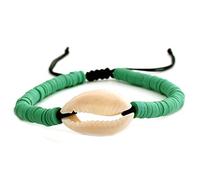 LMRJHAZ Stone Bracelet,Natural Stone Beaded Bracelet Bohemian Rainbow Jewelry Green Resin Braided Rope Bracelets Shell Bracelet Personalized Clothing Accessories Jewelry