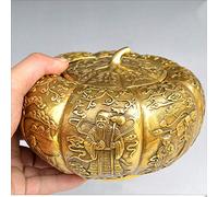 LMRJHAZ Treasure Bowl Feng Shui Pumpkin Decoration, Pure Copper Treasure Basin Wealth Porsperity Figurine, Home Furnishing Ornaments Lucky Best Housewarming Congratulatory Gift,M