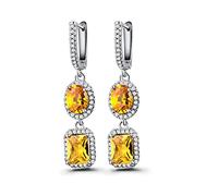 LMRJHAZ Women Party Earrings With Dazzling Aaa Cubic Stone Four Color Available Crystal Earrings