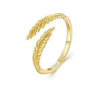 LMRJHAZ Women's 925 Sterling Silver Ring, 925 sterlingn Silver Rose Leaves Leaf Laurel Adjustable Branch Ring Jewelry