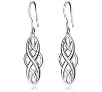 LMRJHAZ Women's Earrings, Stud Earrings Stylish 925 Retro Knot Twisted Hanging Earrings Ladies Jewelry Earrings Ear Jewelry/Rose,Women