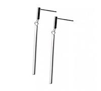 LMRJHAZM 100% 925 Solid Real Tassel Stick 3.9cm Stud Earrings Xmas Gift For Teen Girls Women