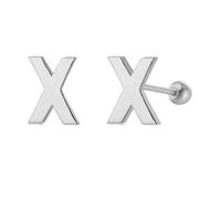 LMRJHAZM 18G Tiny Initial Stud Earrings for Women Girls 925 Sterling Silver 14K Gold Plated Hypoallergenic Cute Small Alphabet Letter Cartilage Tragus 3mm Ball Screw Back Piercing Sensitive Ear