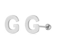 LMRJHAZM 18G Tiny Initial Stud Earrings for Women Girls 925 Sterling Silver 14K Gold Plated Hypoallergenic Cute Small Alphabet Letter Cartilage Tragus 3mm Ball Screw Back Piercing Sensitive Ear