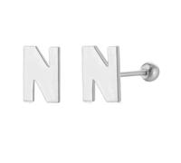 LMRJHAZM 18G Tiny Initial Stud Earrings for Women Girls 925 Sterling Silver 14K Gold Plated Hypoallergenic Cute Small Alphabet Letter Cartilage Tragus 3mm Ball Screw Back Piercing Sensitive Ear