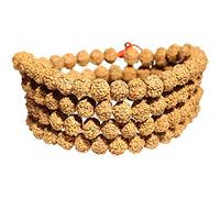 LMRJHAZM 9Mm Rudraksha Mala Beads Necklace 108 Buddha Prayer Bracelet for Japa, Meditation