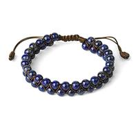 LMRJHAZM Accessories Crystal Bracelet,2Pcs Beaded Bracelets Natural Lapis Stone Beads Bangle Adjustable Braided Bracelets Reiki Crystal Jewelry for Men Women