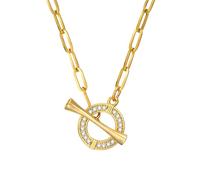 LMRJHAZM Accessories Flower Toggle Necklace For Women, 925 Sterling Silver Charms Flower Toggle Clasp Choker Shell Inlay Toggle Paperclip Chain - Circle, Heart Pendant Necklace